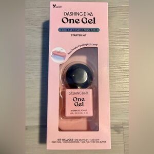 New In Box Dashing Diva ONE GEL Starter Kit With LED Lamp-Real Black, 0.33oz.